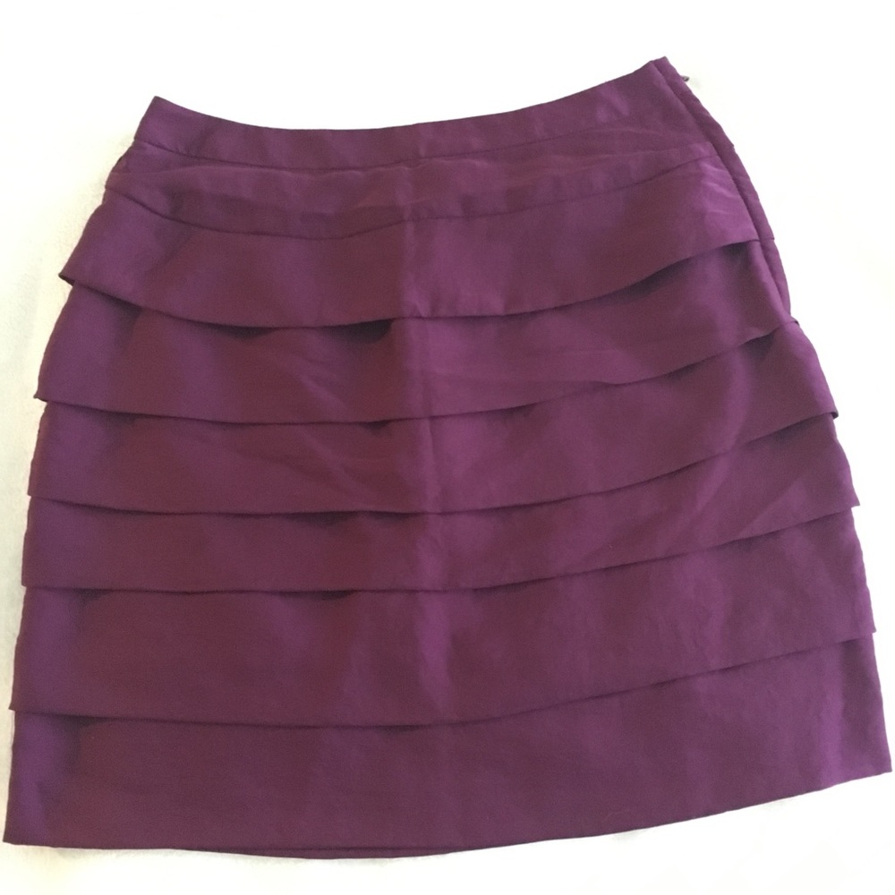 H&M deep purple tiered mini skirt size 6